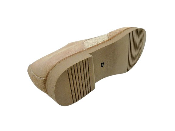 -Blucher cierre cordón serraje/lino TITANITOS – Beig Oscuro - Imagen 3